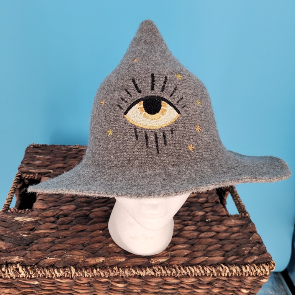 Disney Parks Hocus Pocus Hat Wool Blend Embroidered Mystic evil Eye Sanderson